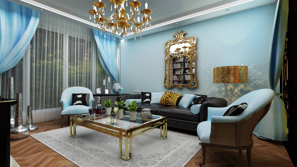 homify Modern Oturma Odası salon,perde,yastık,chester,kitaplık,salon tasarım,tasarım