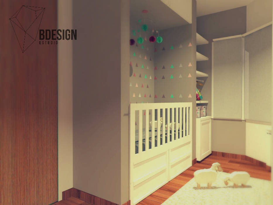 Dormitorio bebe y juvenil Estudio BDesign Dormitorios infantiles modernos: Madera Acabado en madera