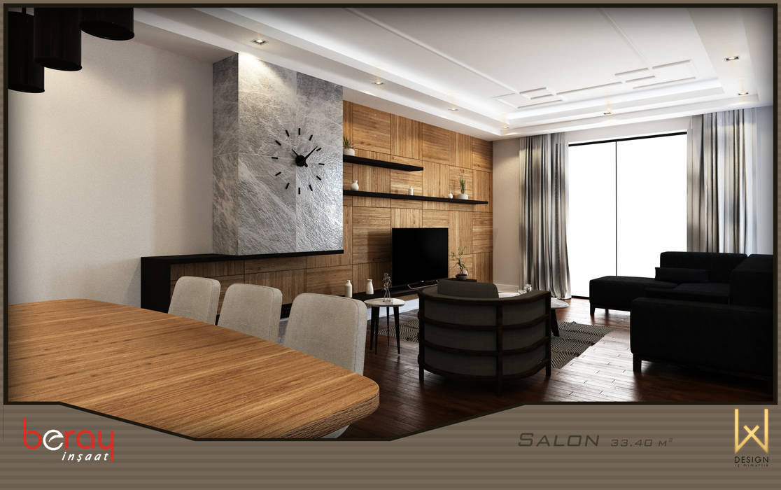 Beray Evleri, W DESIGN İÇ MİMARLIK W DESIGN İÇ MİMARLIK Living room Wood Wood effect