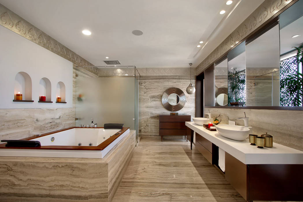Nikhil patel residence, Dipen Gada & Associates Dipen Gada & Associates Modern bathroom