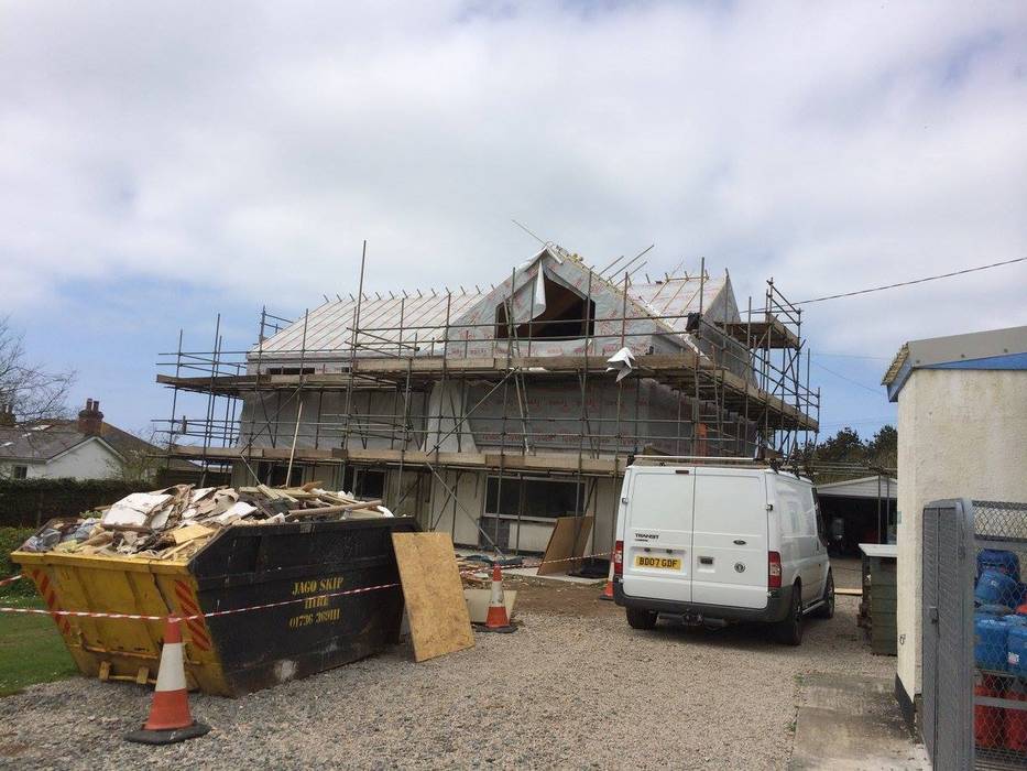 Lower Treave, Timber Frame Roof Extension Building With Frames Modern houses Wood Wood effect