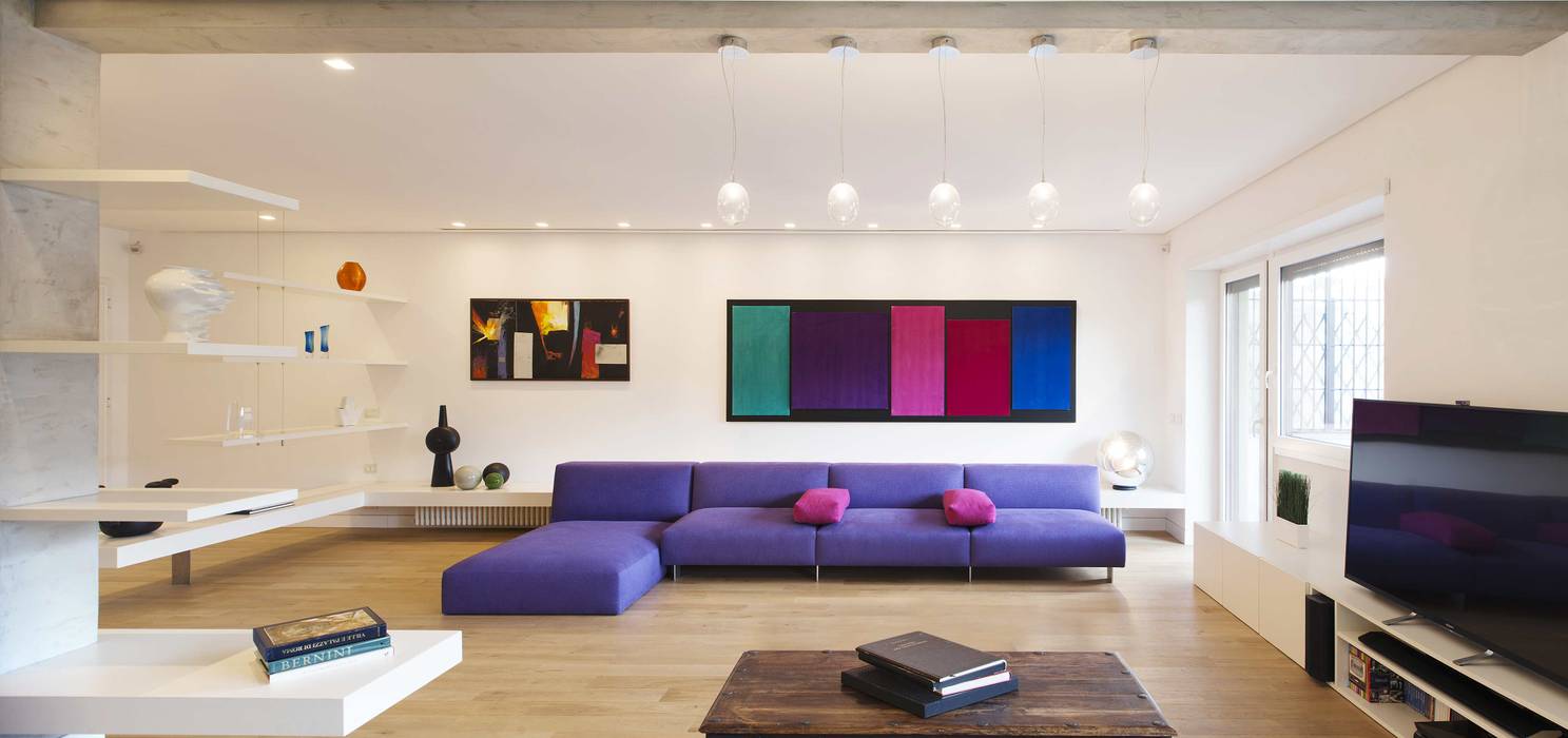 Trastevere House, Arabella Rocca Architettura e Design Arabella Rocca Architettura e Design Minimalist living room