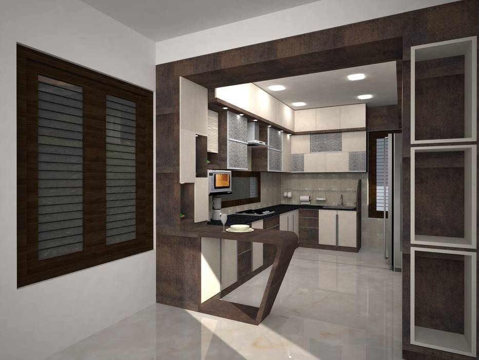 Mr.Ajith Residence, MAPLE TREE MAPLE TREE Modern kitchen Furniture,Cabinetry,Countertop,Wood,Table,Building,Interior design,Kitchen,Shelving,Window