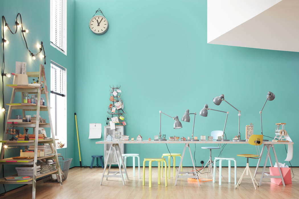 Die neue Moderne homify Moderne Arbeitszimmer hellgrün,türkis,mint,wandfarbe,streichen
