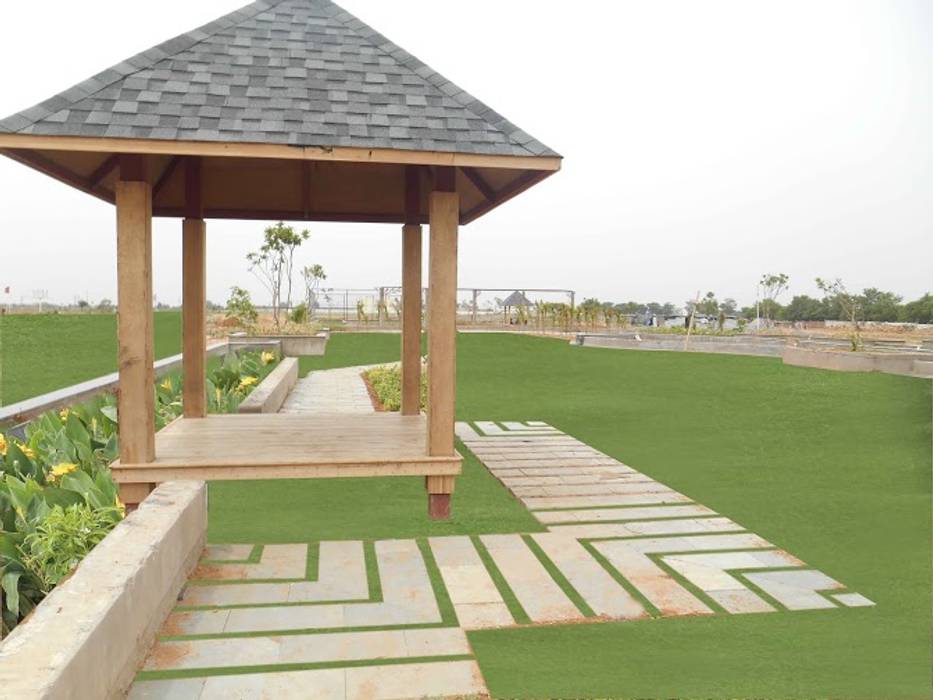 Landscape, Indish Landscapes Indish Landscapes Modern garden Plant,Sky,Green,Shade,Land lot,Tree,Grass,Wood,Landscape,Leisure
