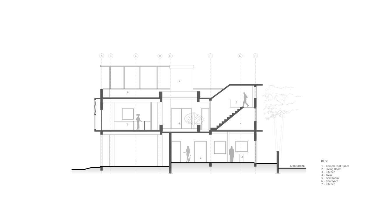 Drawings - Section : modern by BETWEENLINES,Modern
