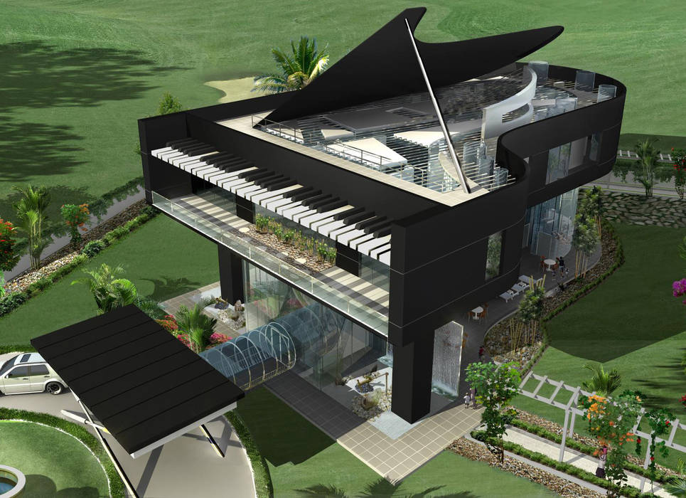 Proposed Musical residence at Chennai, Offcentered Architects Offcentered Architects Houses