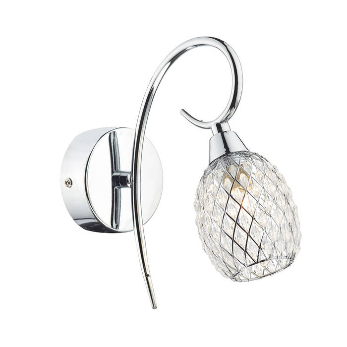 Chrome and Glass Wall Light homify Modern walls & floors chrome wall light