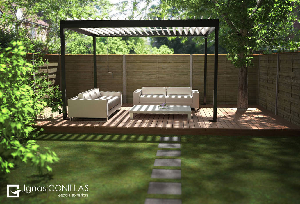 ​Pérgola bioclimática Azore homify Jardines de estilo moderno Aluminio/Cinc