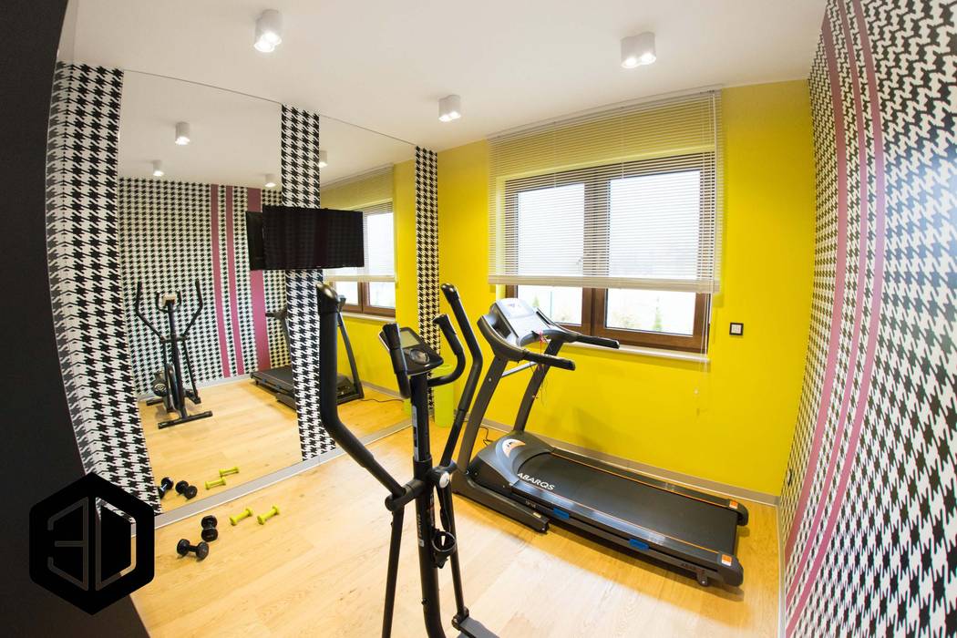 BEŻOWO CZARNY DOM W CIESZYNIE, 3D STUDIO 3D STUDIO Ruang Fitness