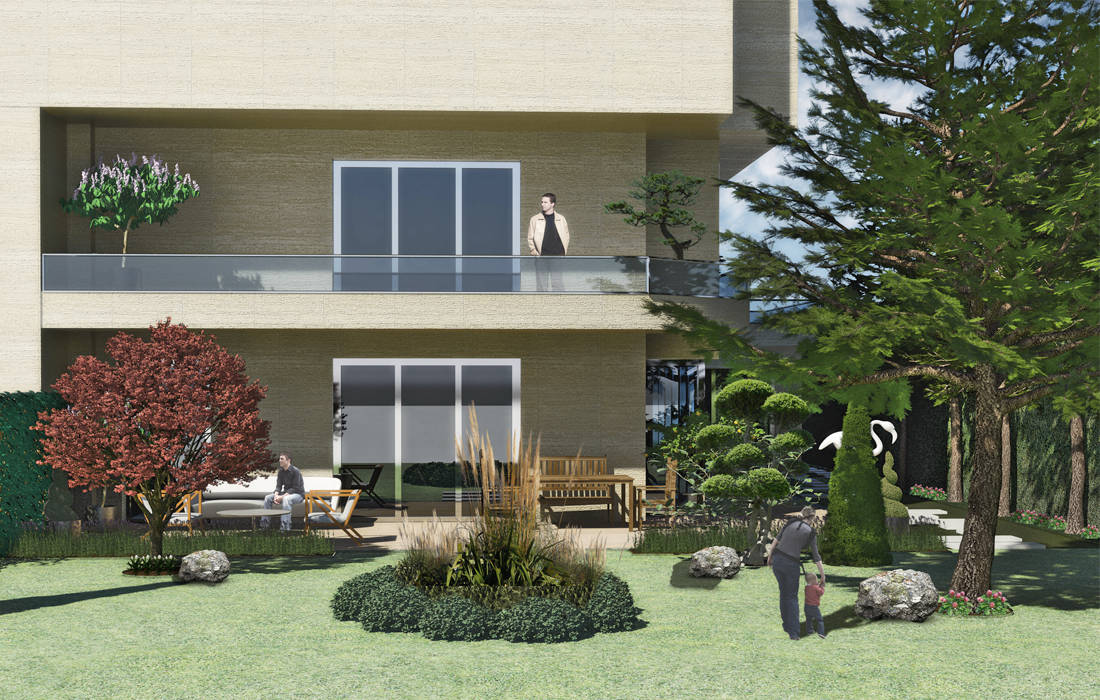Nur Evi Bahçesi, P2 Tasarım P2 Tasarım Jardines de estilo moderno