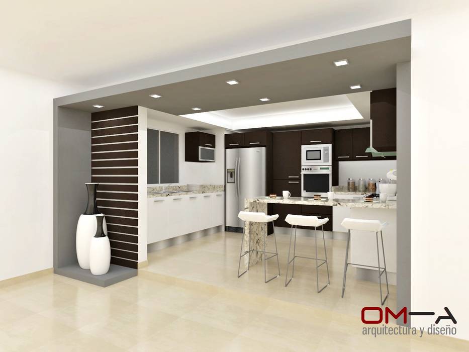 Diseño de cocina, om-a arquitectura y diseño om-a arquitectura y diseño Minimalistyczna kuchnia