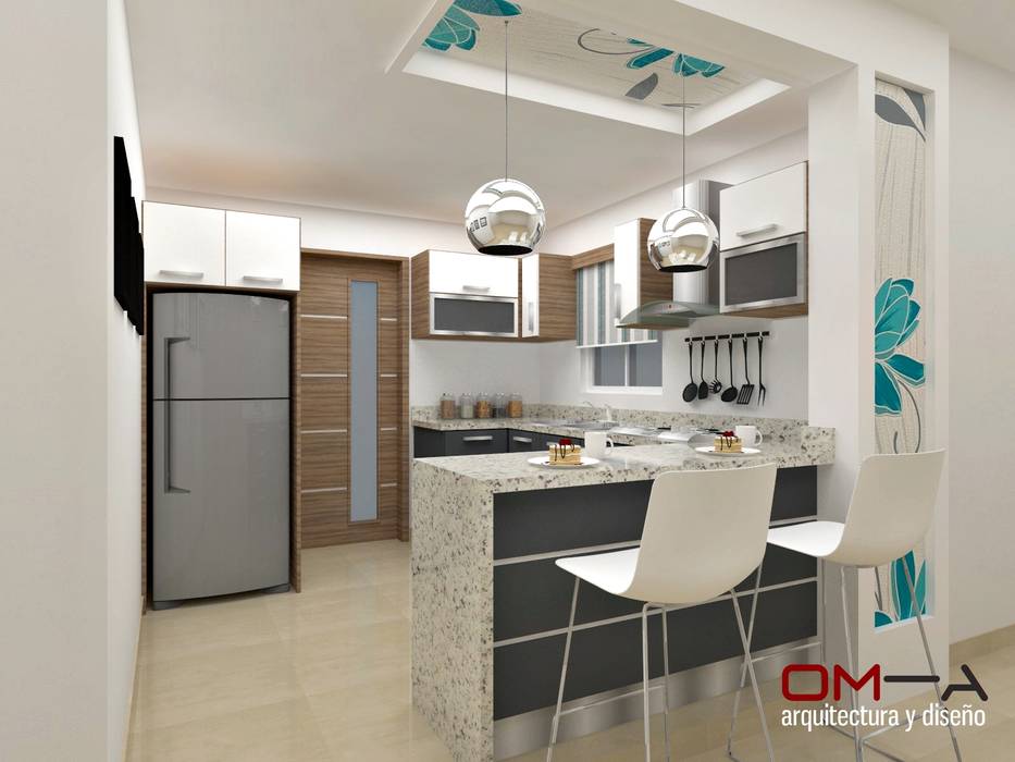 Diseño de cocina, om-a arquitectura y diseño om-a arquitectura y diseño Кухня в стиле минимализм