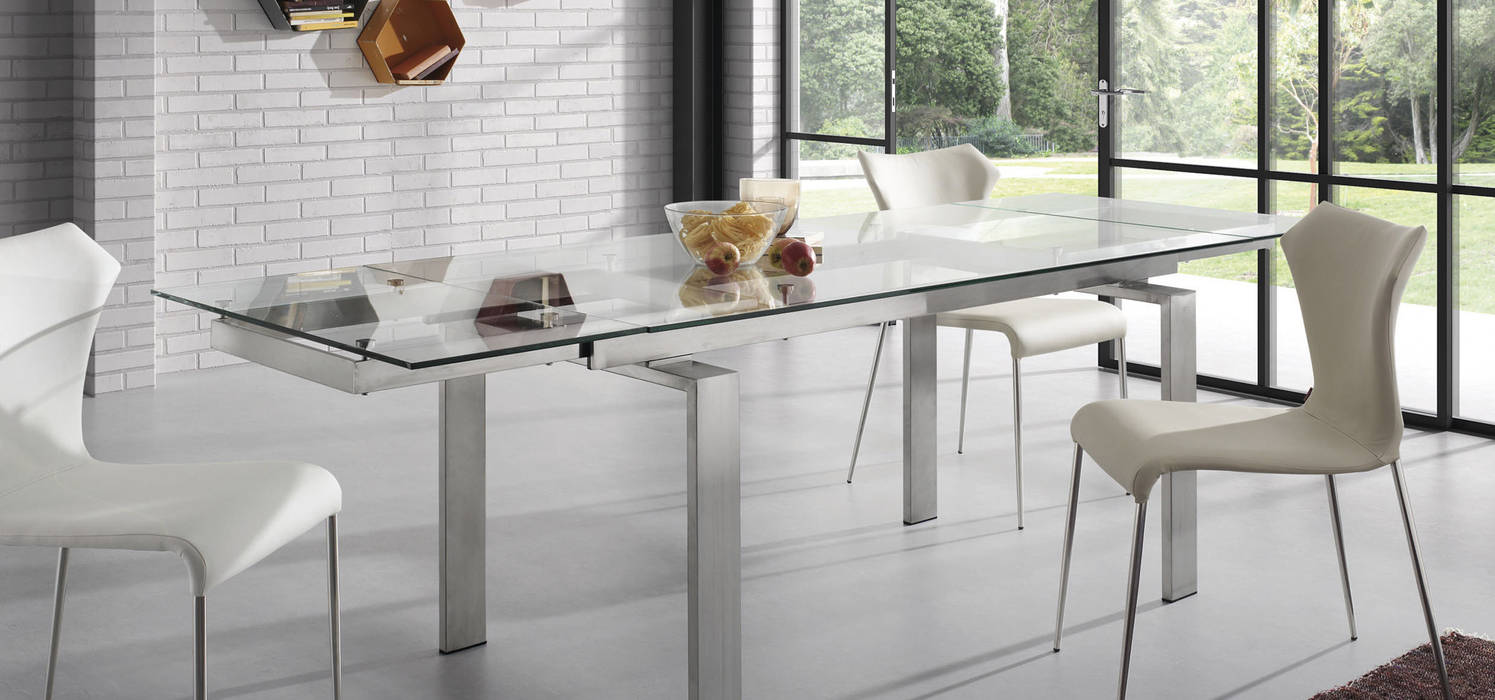 Mesas de refeições de vidro extensíveis Extendable glass dining tables www.intense-mobiliario.com Anoroc http://intense-mobiliario.com/product.php?id_product=969 Intense mobiliário e interiores Cozinhas modernas Mesas e cadeiras