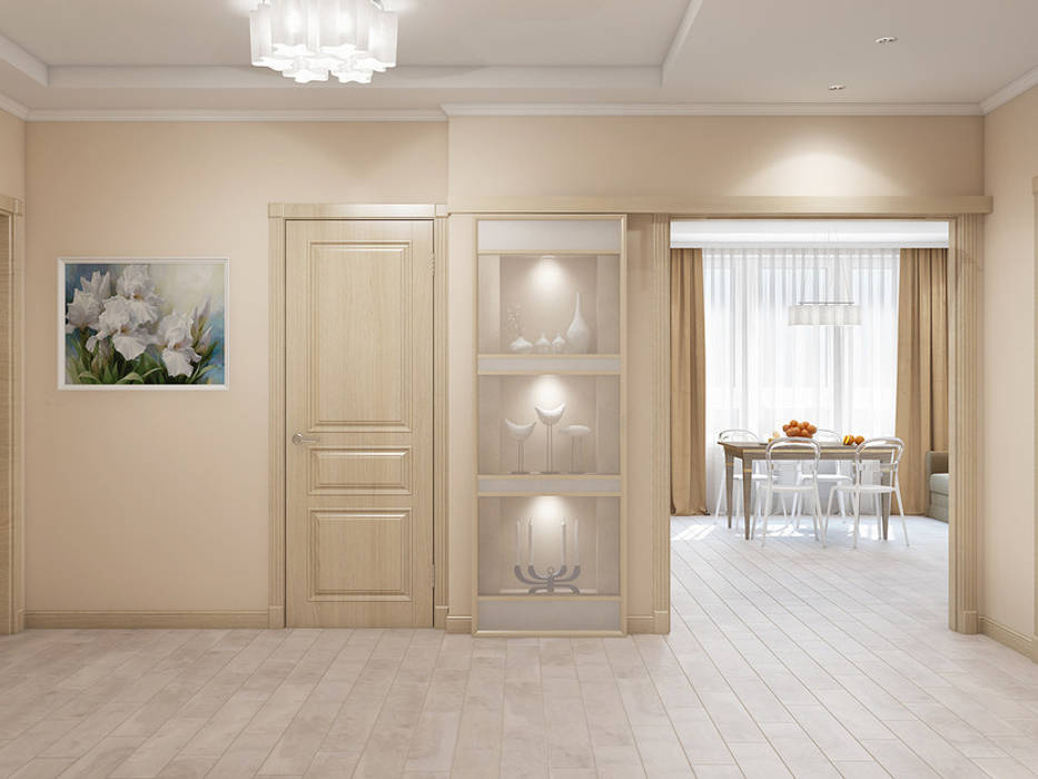 Нежный классический интерьер, Tatiana Zaitseva Design Studio Tatiana Zaitseva Design Studio Classic corridor, hallway & stairs