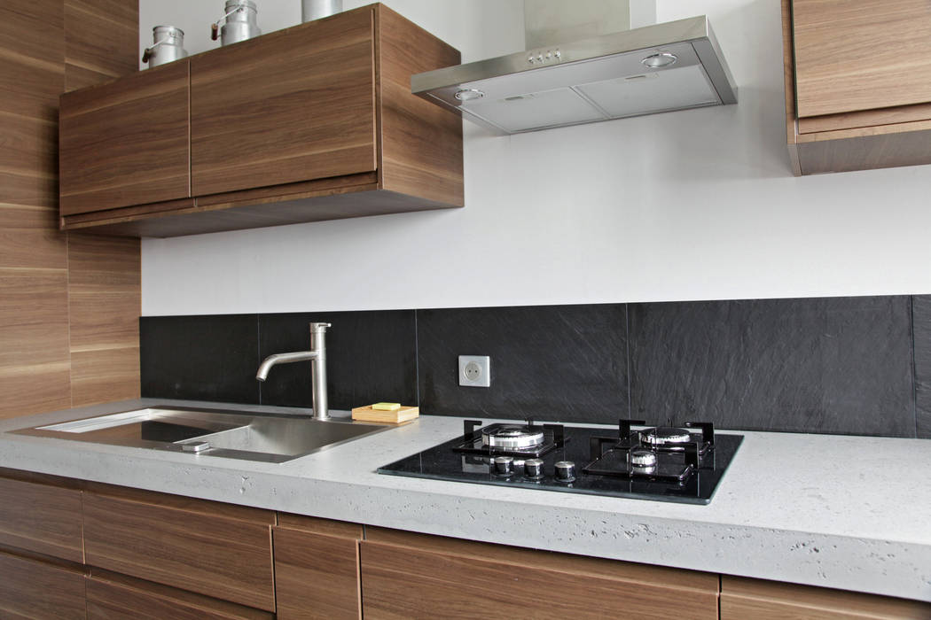 Rosny Concrete LCDA Moderne Küchen Beton Grau concrete countertop,concrete kitchen,kitchen countertop,concrete worktop,bespoke kitchen