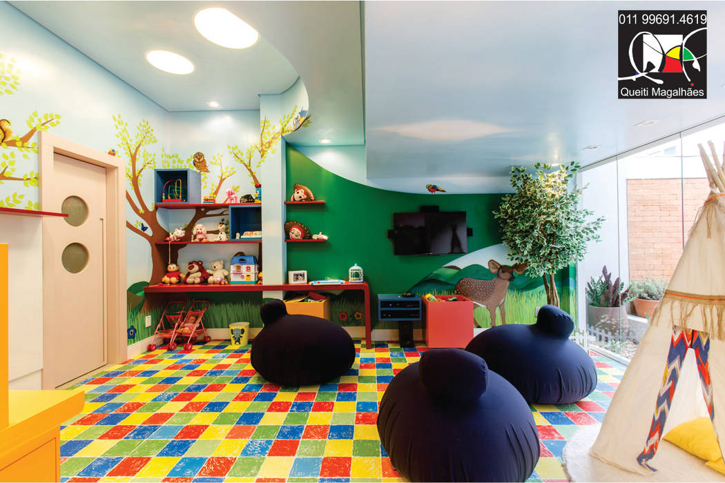 Brinquedoteca Queiti Magalhães Arquitetura e Decorações Quarto infantil moderno