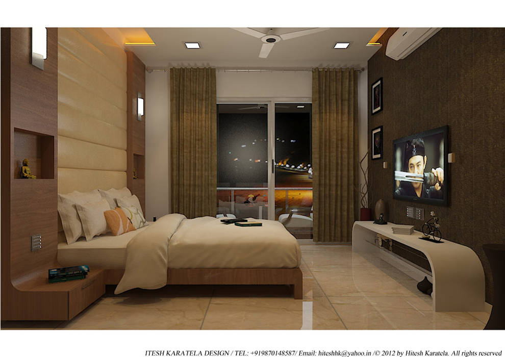 PIROZE PALACE SAMPLE FLAT, HK ARCHITECTS HK ARCHITECTS Modern style bedroom Furniture,Building,Comfort,Decoration,Wood,Lamp,House,Interior design,Floor,Living room