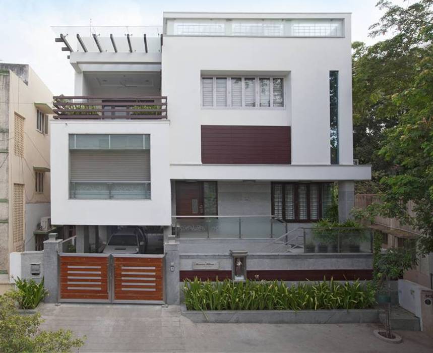 Exterior Ansari Architects Modern houses Plant,Property,Building,Window,Fixture,Urban design,Sky,Neighbourhood,Residential area,Material property