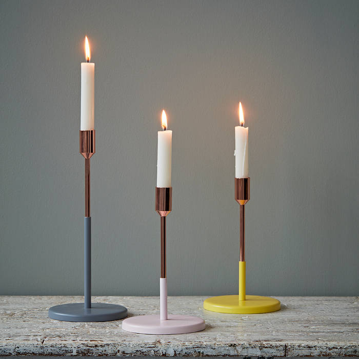 Candlesticks by Jansen rigby & mac منازل candlestick,jasen,grey,pink,yellow,Accessories & decoration