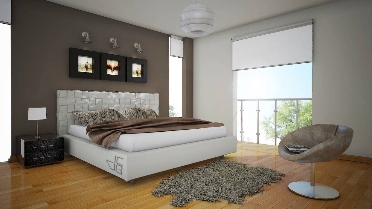 Las Terrazas de San Andres, Arquitectura y diseño 3d- J.C.G Arquitectura y diseño 3d- J.C.G Modern Bedroom Chipboard