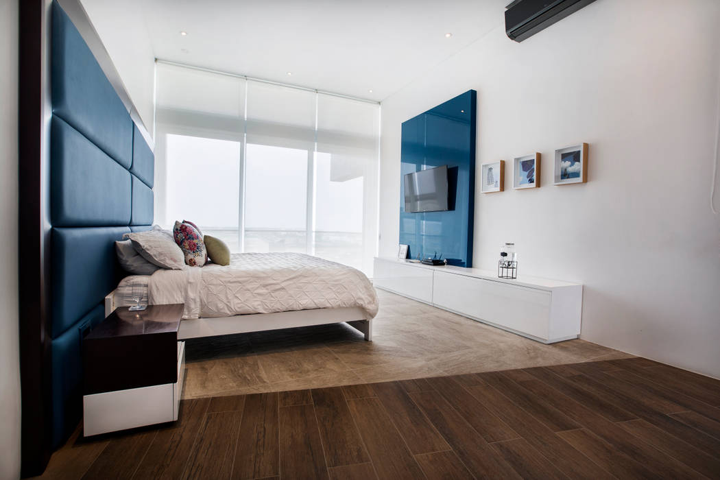 Dormitorio principal homify Dormitorios de estilo moderno meuble television,dormitorio,casa de playa