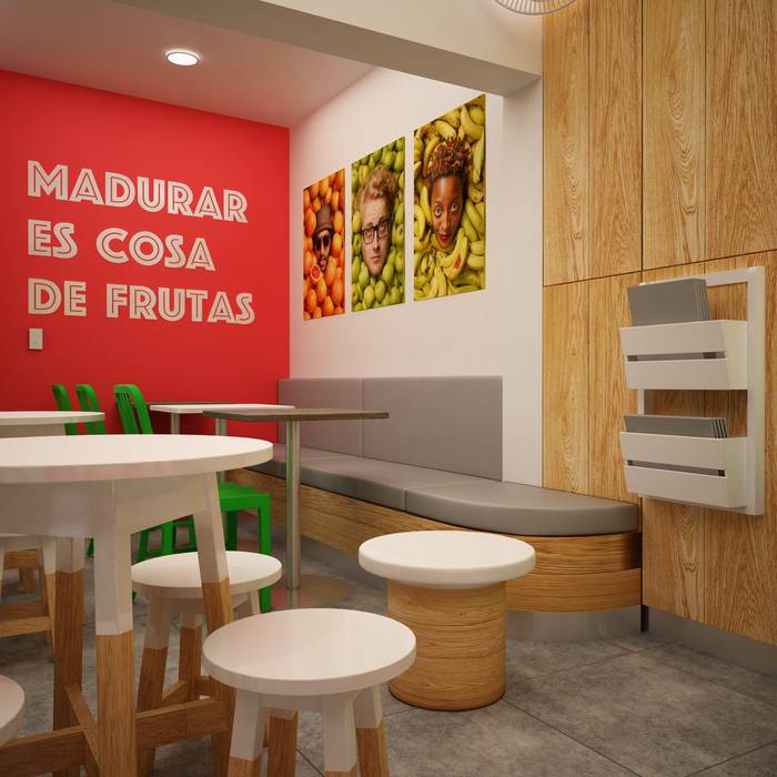 FRUTA LOCA - JUGUERIA CAFE, Kuro Design Studio Kuro Design Studio Commercial spaces Gastronomy