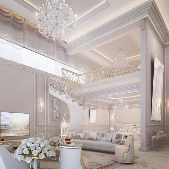 Interior Design & Architecture by IONS DESIGN Dubai,UAE, IONS DESIGN IONS DESIGN Living room