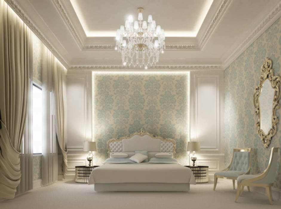 Interior Design & Architecture by IONS DESIGN Dubai,UAE, IONS DESIGN IONS DESIGN Klasik Yatak Odası