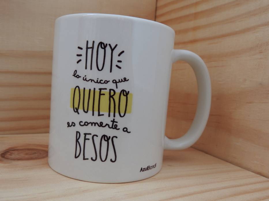 taza comerte a besos Azul Bondí Casas de estilo minimalista Accesorios y decoración