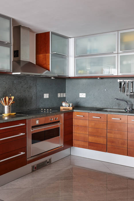 Gloucester Road Penthouse Bhavin Taylor Design Modern Kitchen Kitchen,tiles,backsplash,kitchen cupboards