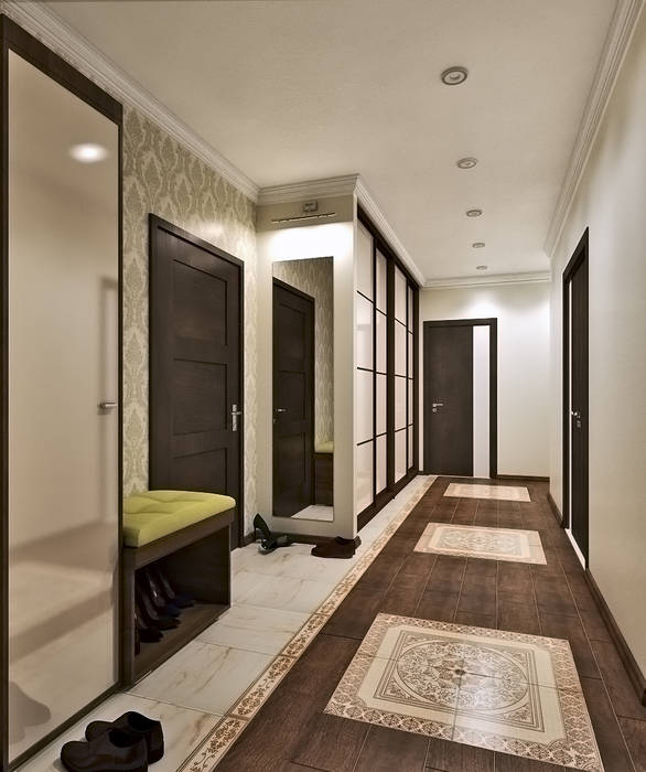 Двухкомнатная квартира для дружной семьи, Pure Design Pure Design Modern corridor, hallway & stairs