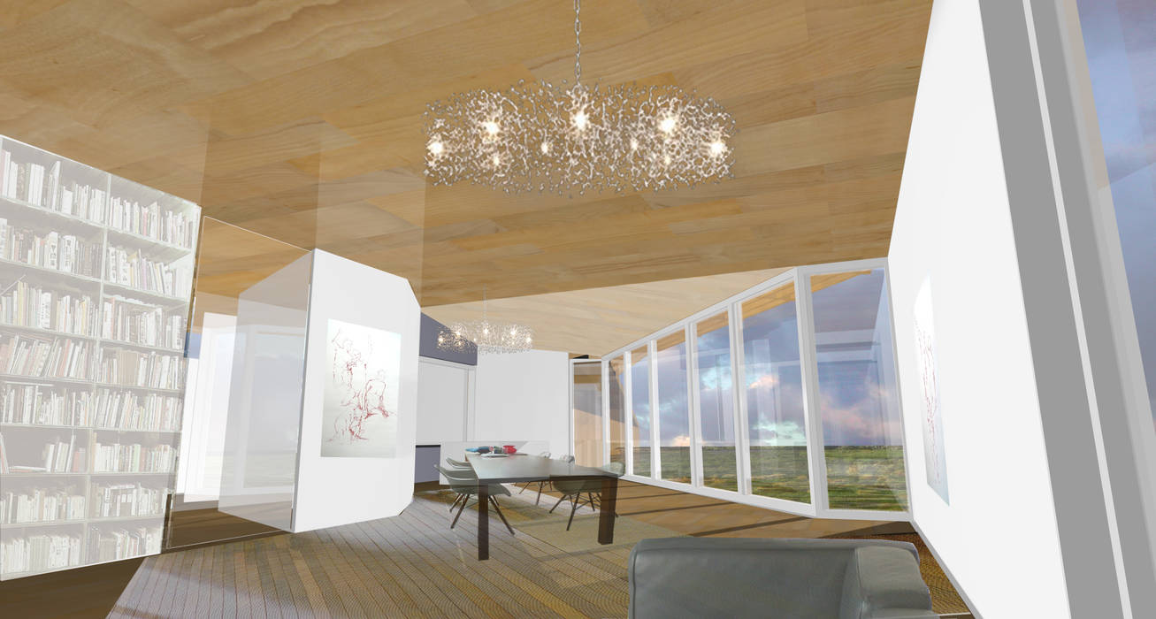 concepthouse houten villa , hans moor architects hans moor architects Modern Living Room Wood Wood effect