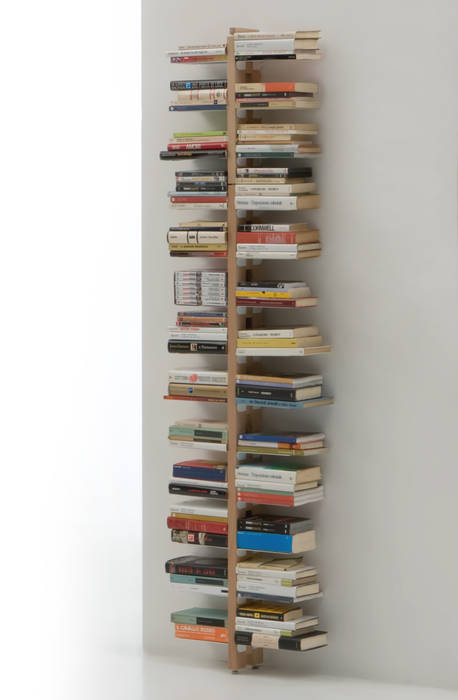 Zia Bice | Wall bookshelf | h 195 cm Le zie di Milano Minimalistische Häuser Massivholz Mehrfarbig Haushaltswaren