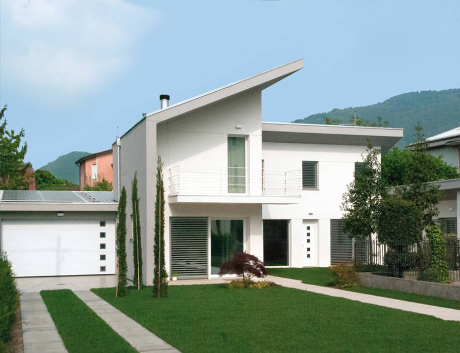 Villa moderna in legno - Albino (BG), Marlegno Marlegno Villas Wood Wood effect