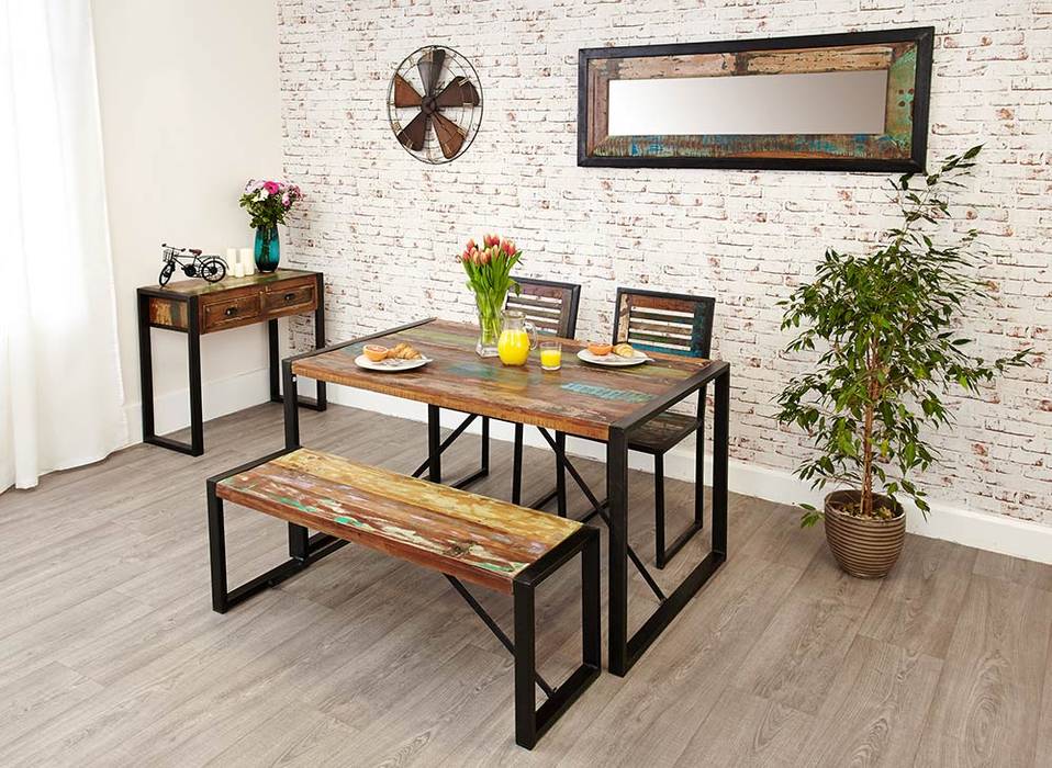 Urban Chic Industrial Reclaimed Table & Bench Asia Dragon Furniture from London Industrial style dining room Tables