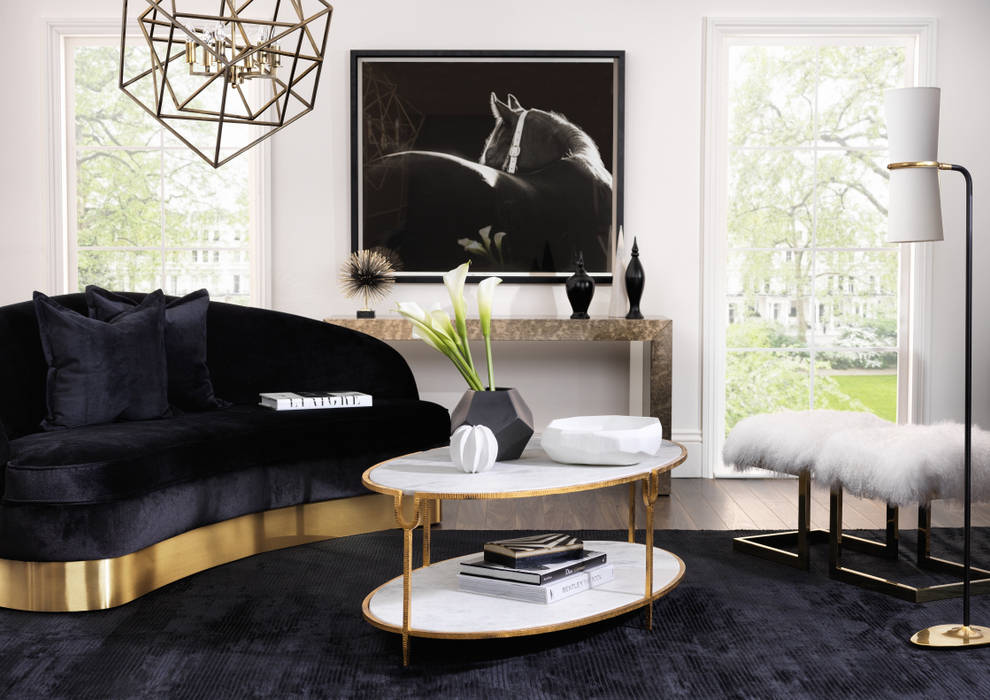 SS16 Style Guide - Refined Monochrome Collection - Living Room LuxDeco Nowoczesny salon Kanapy i fotele