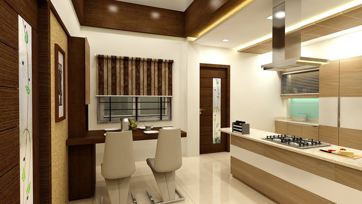 Duplex in Indore, Shadab Anwari & Associates. Shadab Anwari & Associates. Phòng ăn phong cách châu Á