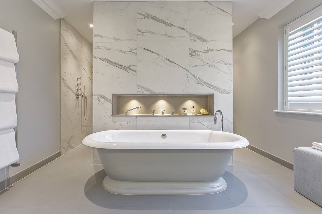 Master Ensuite Studio Hooton Salle de bain moderne master ensuite,ensuite,bathroom,marble,tiles,bath,luxury