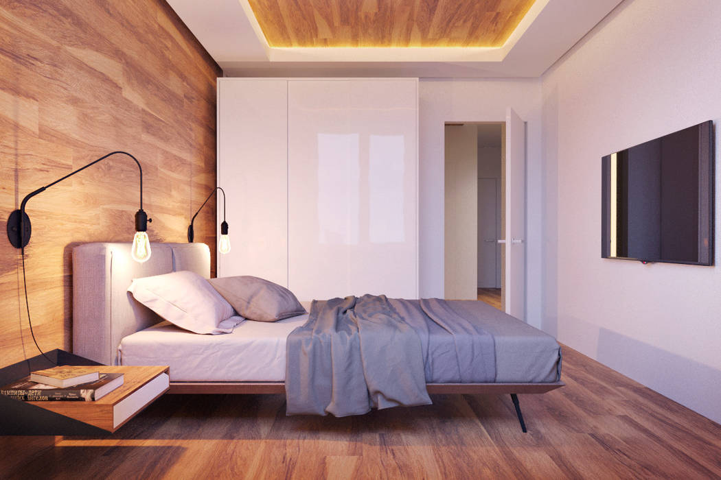 homify Modern style bedroom Wood Wood effect