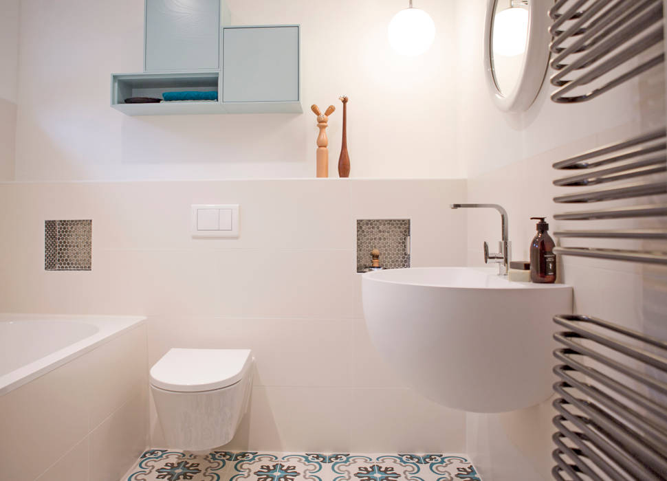 Badkamer in blauwe tinten. bathroom ijzersterk interieurontwerp moderne