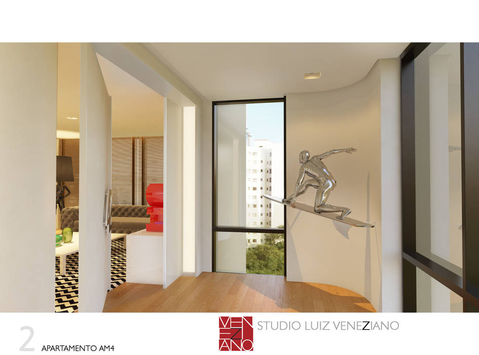 APARTAMENTO AM4, STUDIO LUIZ VENEZIANO STUDIO LUIZ VENEZIANO モダンな 窓&ドア