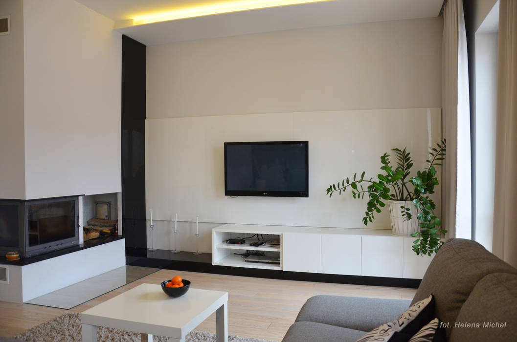 Dom w Rembertowie, Modify- Architektura Wnętrz Modify- Architektura Wnętrz Salas de estar modernas