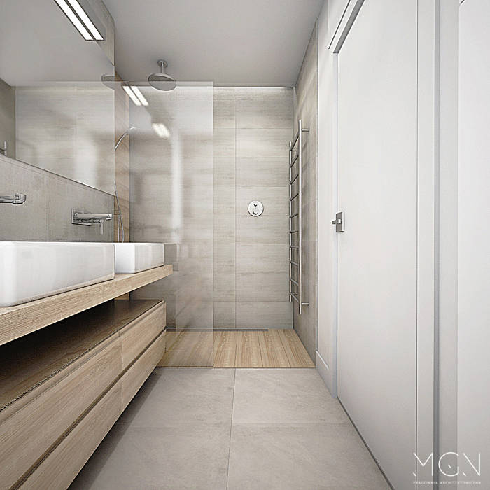 Mieszkanie 92m2, MGN Pracownia Architektoniczna MGN Pracownia Architektoniczna Scandinavian style bathroom
