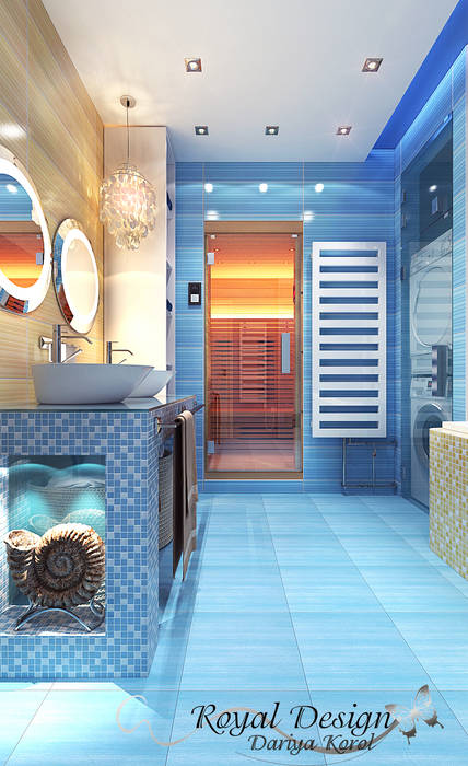 Bathroom apartment in the panel house, Your royal design Your royal design Mediterranean style bathroom