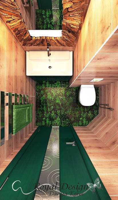 WC room in a panel house apartment, Your royal design Your royal design Ванная комната в стиле минимализм Зеленый
