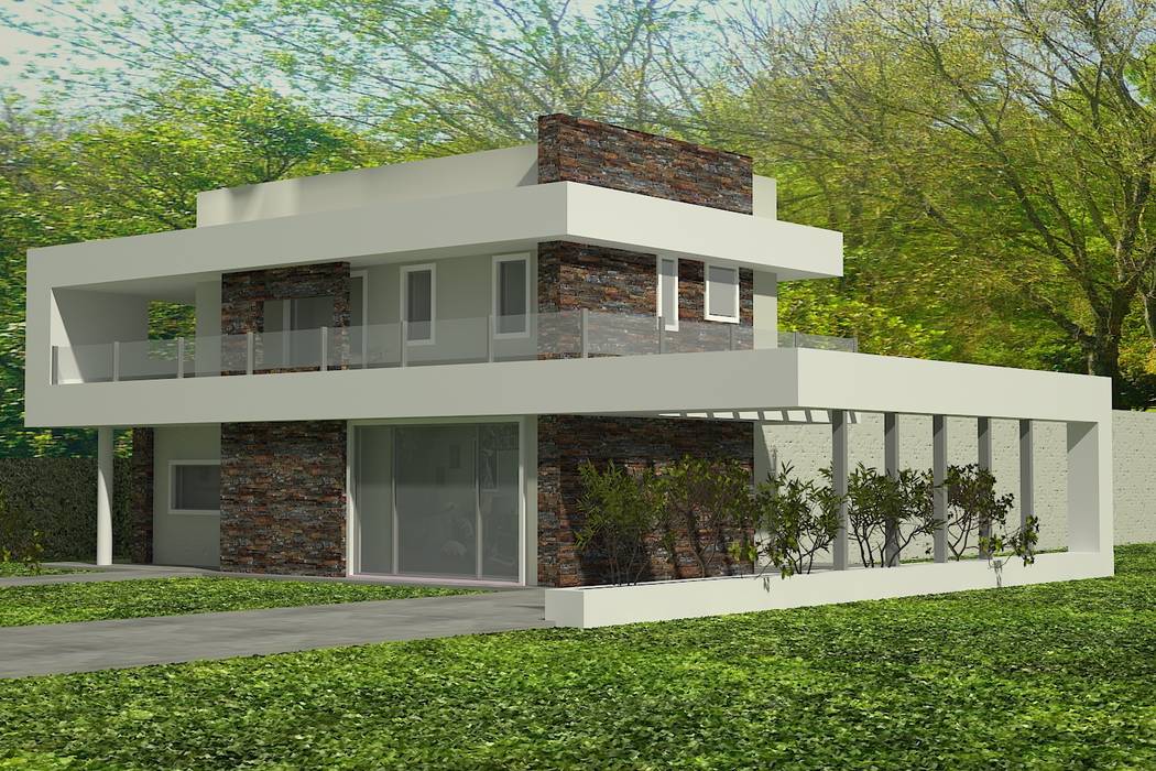 Este proyecto se inicio teniendo como idea principal una cinta blanca q va unificando todas las piezas de la casa., arquitectura siglo XXI arquitectura siglo XXI منازل