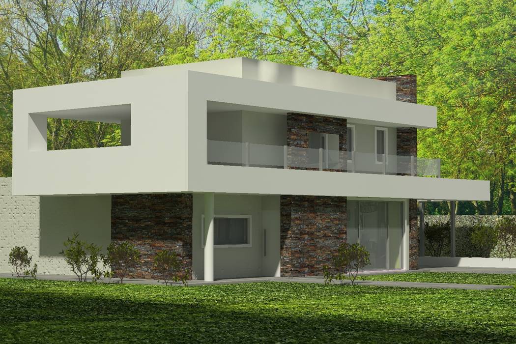 Este proyecto se inicio teniendo como idea principal una cinta blanca q va unificando todas las piezas de la casa., arquitectura siglo XXI arquitectura siglo XXI Casas minimalistas