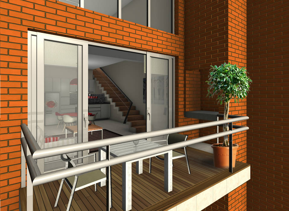 Proyecto edificio residencial, CaB Estudio de Arquitectura CaB Estudio de Arquitectura Balcones y terrazas modernos: Ideas, imágenes y decoración