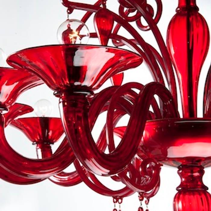 Modern Murano Glass Chandelier - DOLFIN YourMurano Lighting UK Vestidores de estilo moderno Vidrio Iluminación
